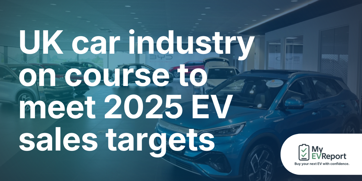 UK car industry on course to meet 2025 EV sales targets